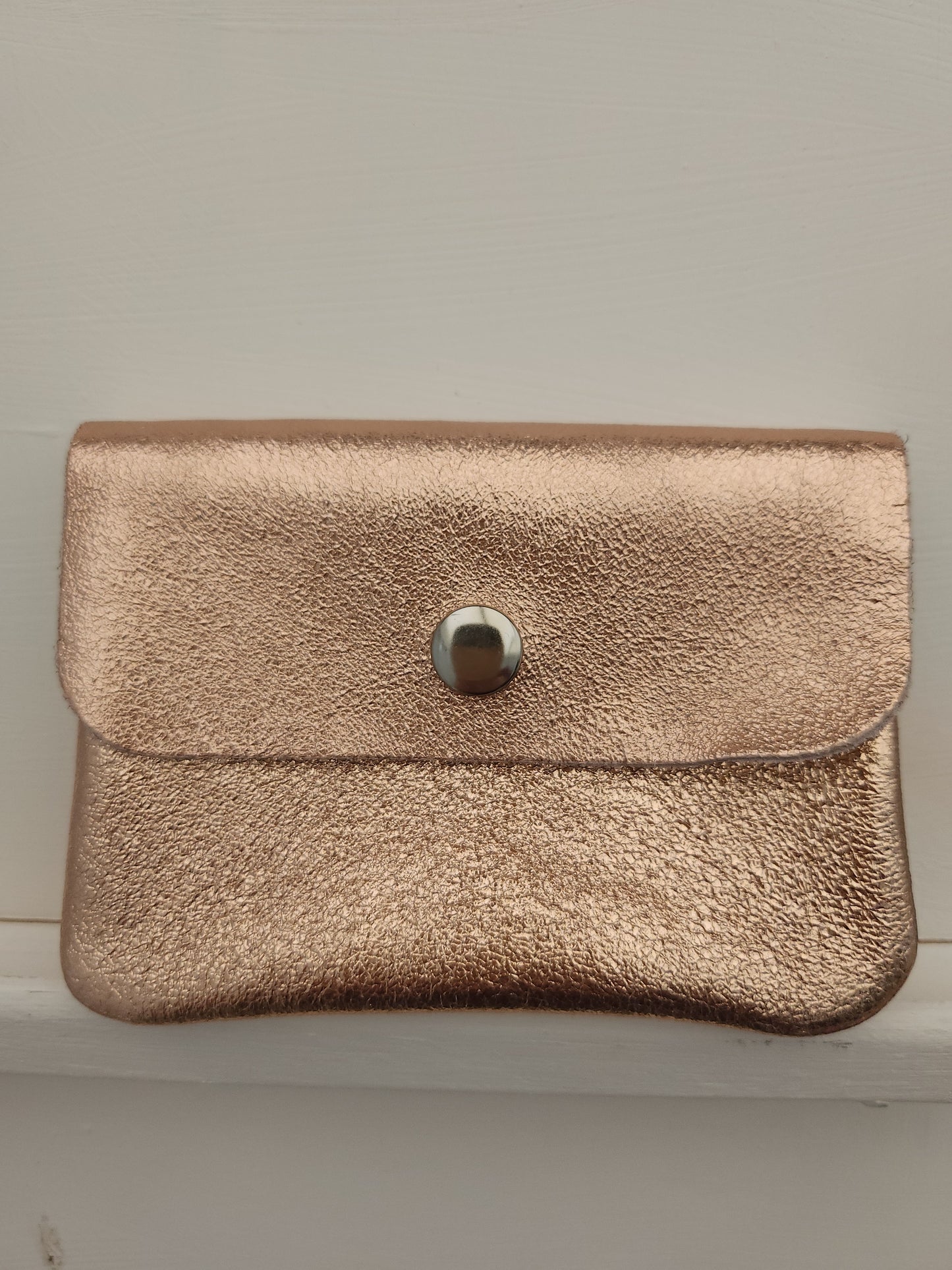 Leather button purse