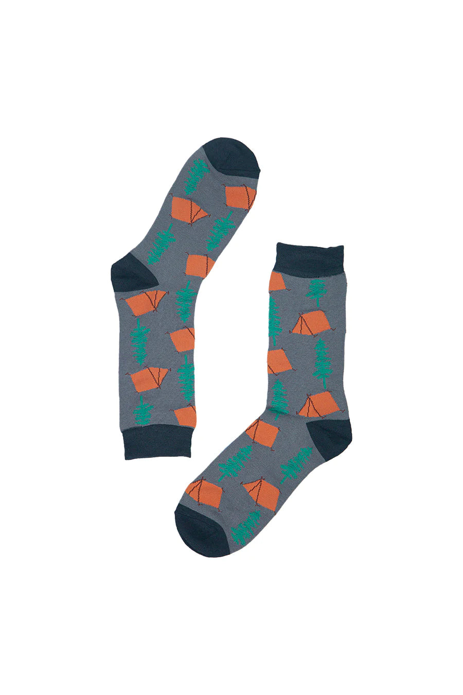 Grey camping inspired socks
