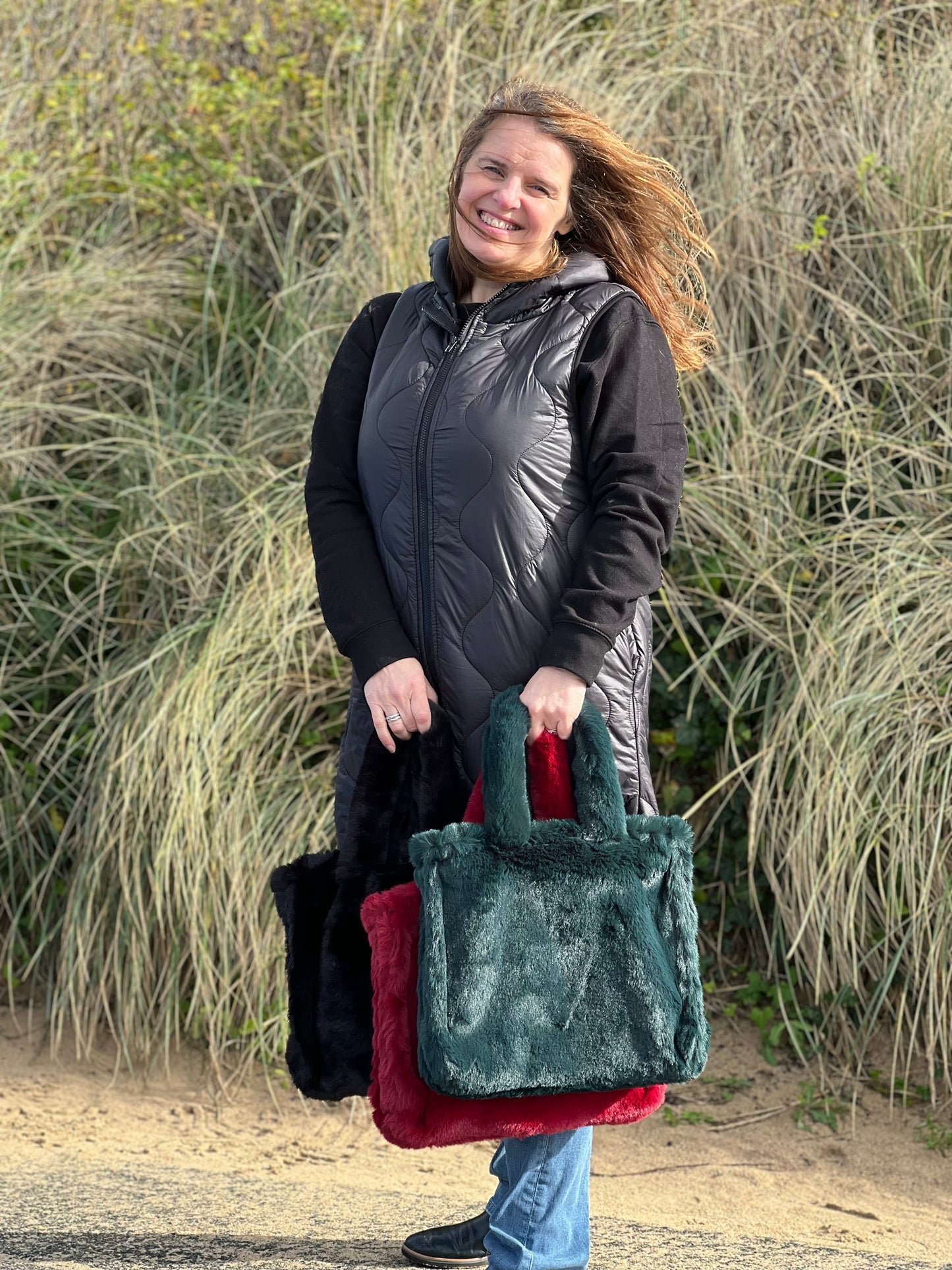 Faux Fur Shoulder Bags - various colours
