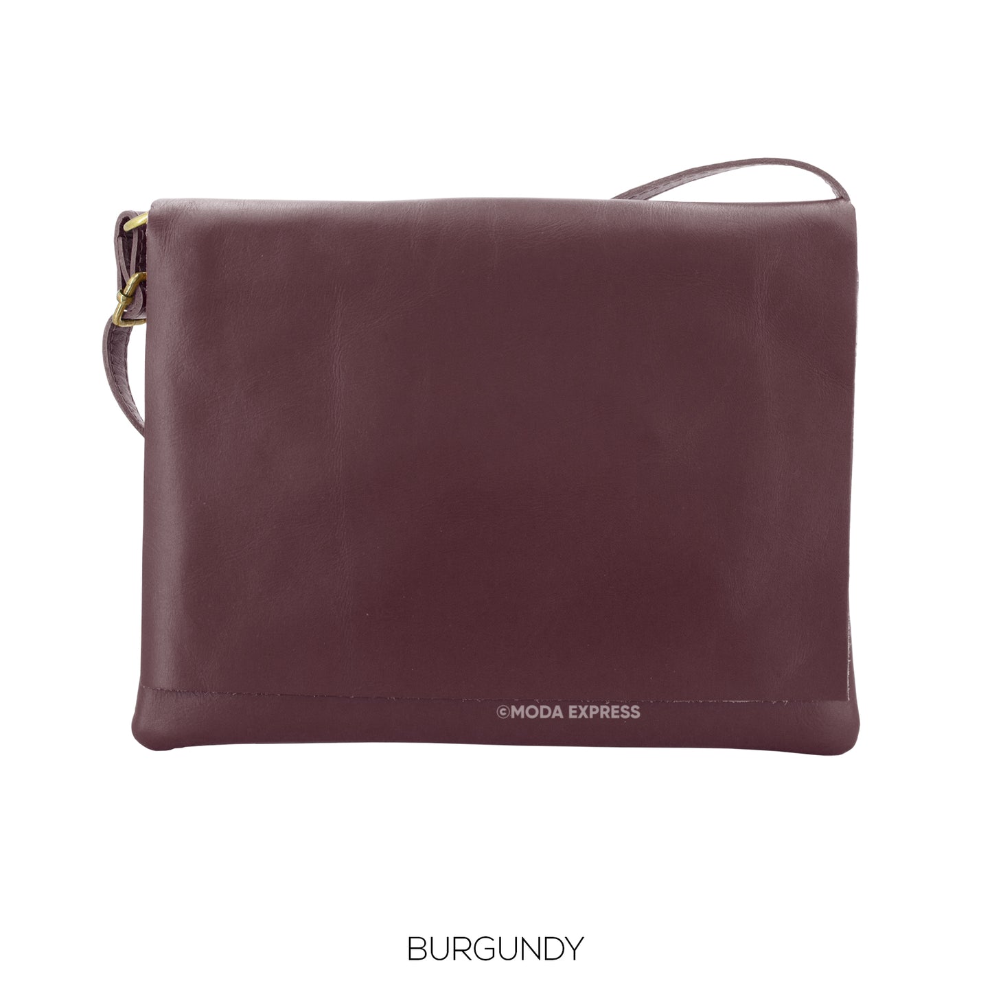 Soft leather flat crossbody bag