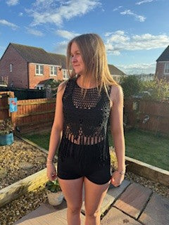 Black crochet top