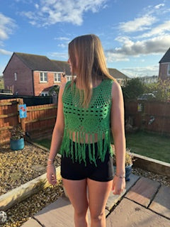 Green crochet top