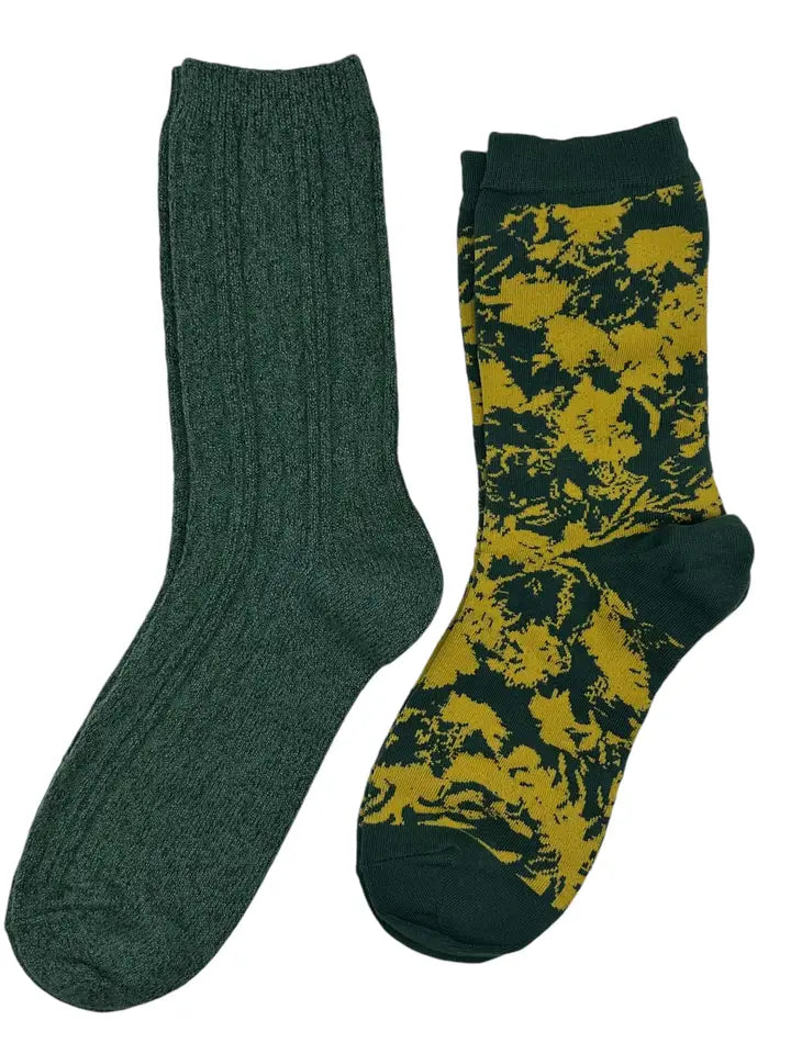 Teal Duo socks with queen bee brooch