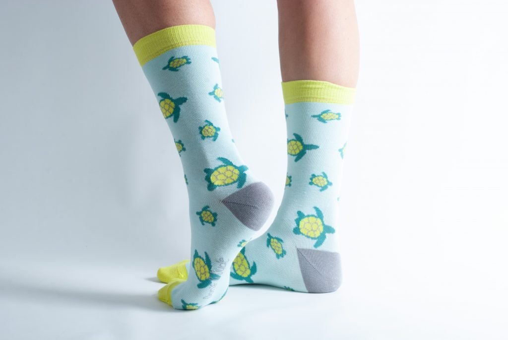 Mint turtles ladies socks - Doris and Dude