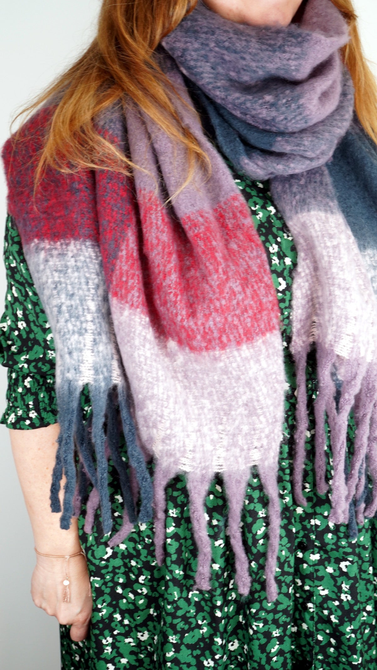 Tartan scarf purples