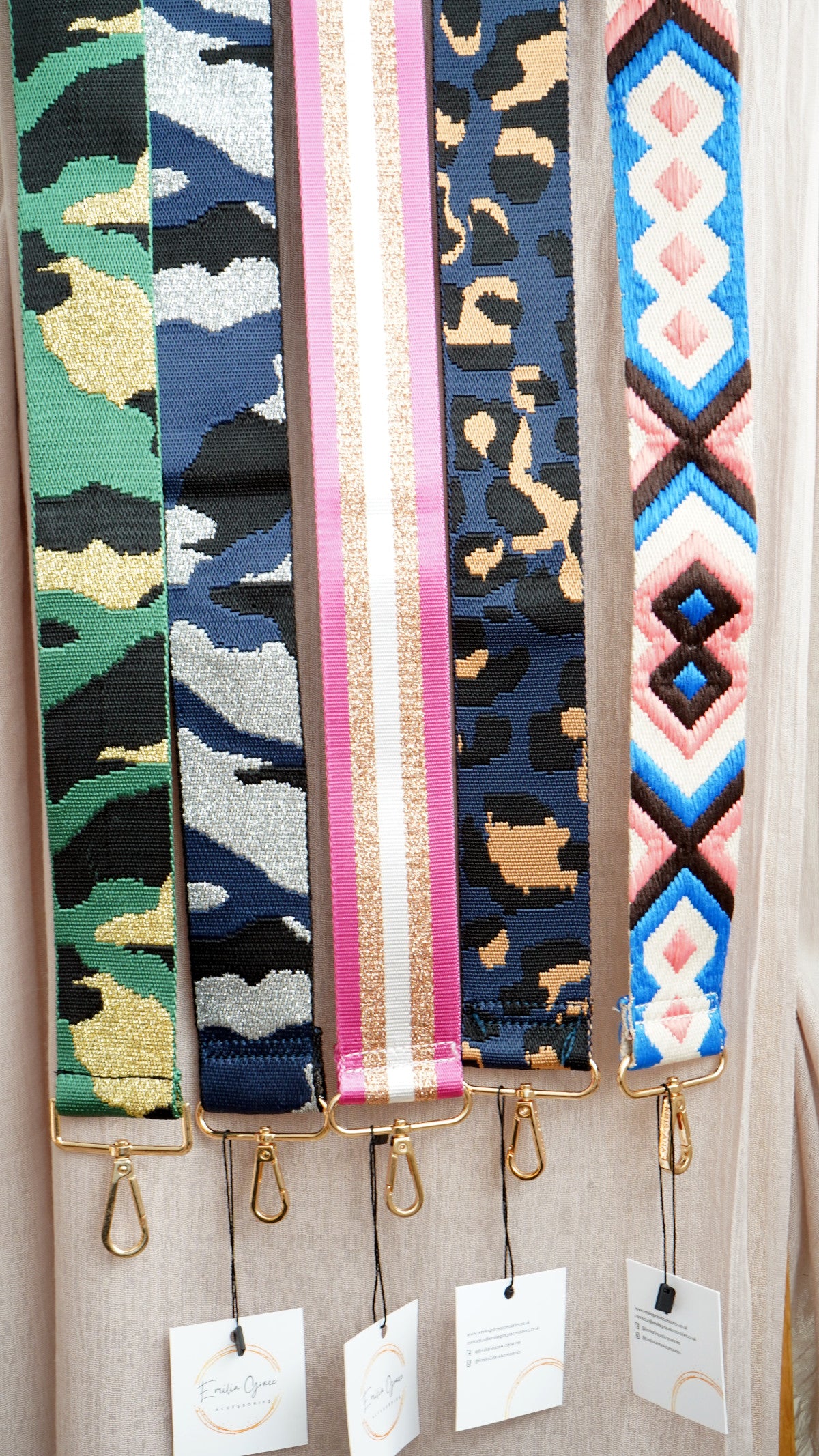 Picture 2 gold hardware bag straps.