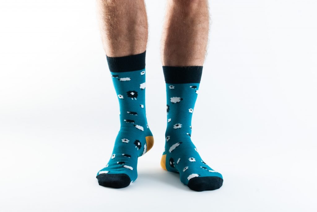 Doris and Dude Teal Sheep socks Mens