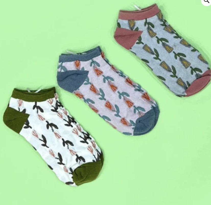 Trainer socks - Grey & Pink