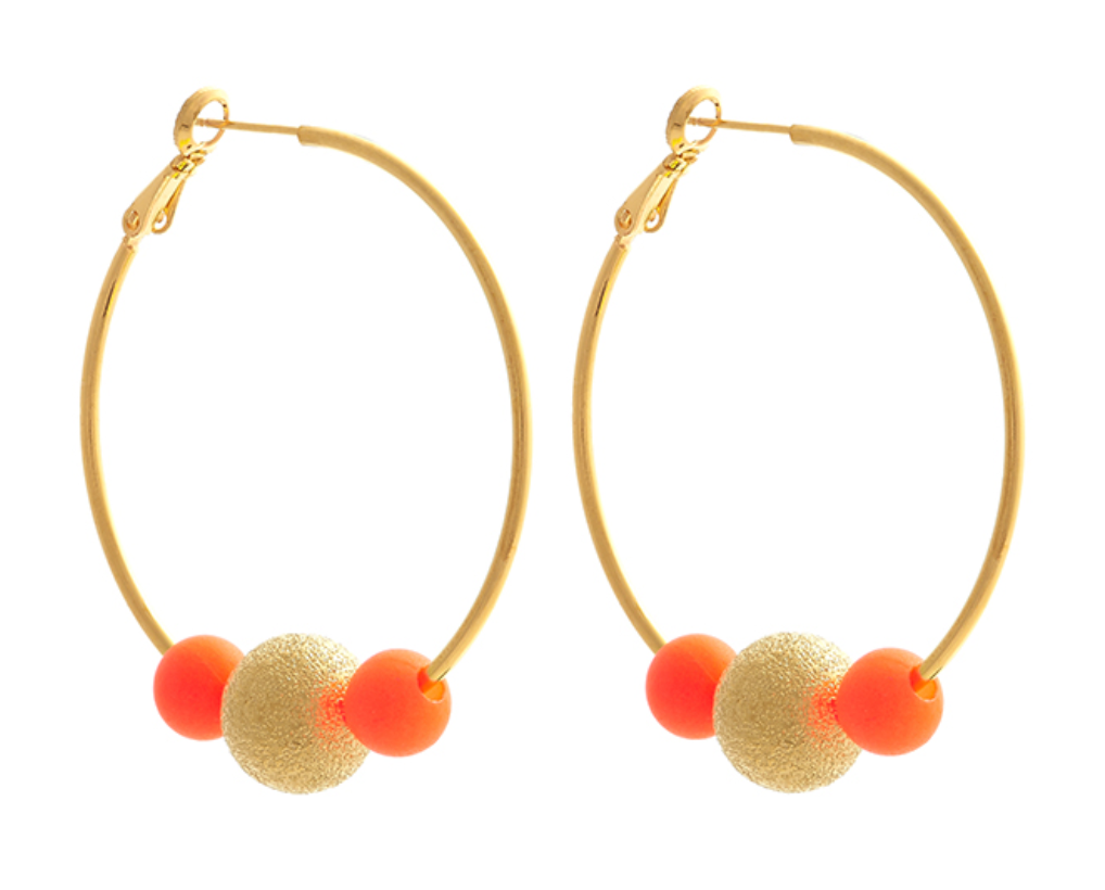 Orange hoopla earrings